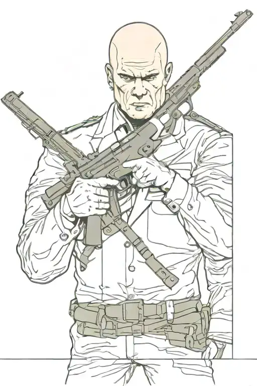 hitman rambo dictator  tattoo design idea