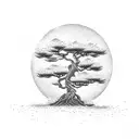 A mystical bonsai tree growing from a welding torch tattoo design idea