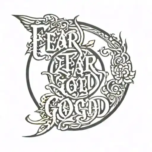  'Fear God' in bold lettering tattoo tattoo design idea
