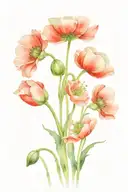 poppy and snowdrop flowers  tattoo design idea