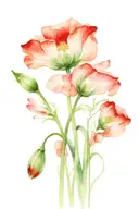 poppy and snowdrop flowers  tattoo design idea