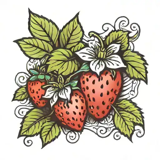 strawberry  tattoo design idea