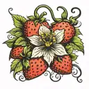 strawberry  tattoo design idea