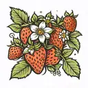 strawberry  tattoo design idea