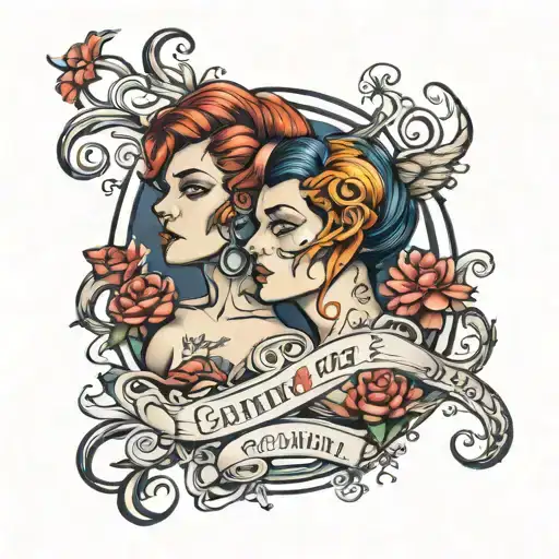 Gemini sign incorporated tattoo design idea