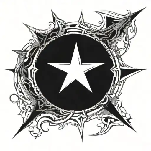 5 point star tattoo design idea