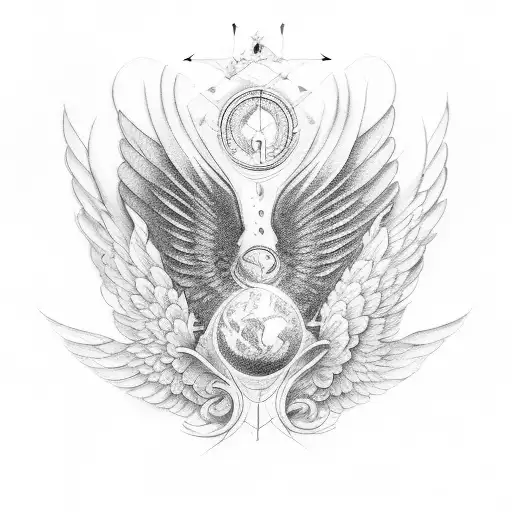 wings memorial of grandma tattoo design idea