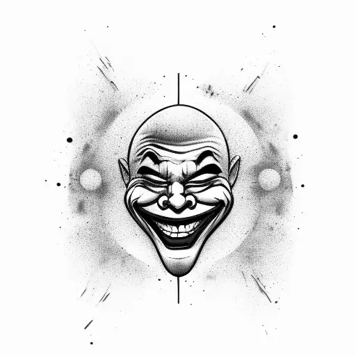 laughing joker tattoo design idea