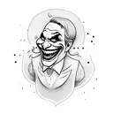 laughing joker tattoo design idea