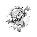 laughing joker tattoo design idea