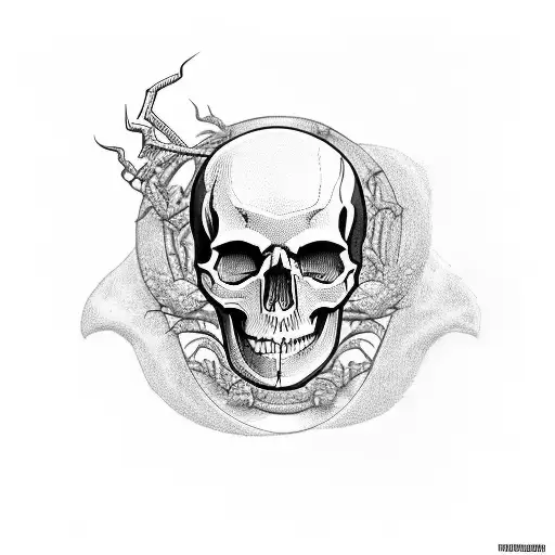 skull on spider legs tattoo design idea