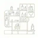 A futuristic pharmacy with robotic elements tattoo design idea