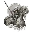 persian warrior  tattoo design idea