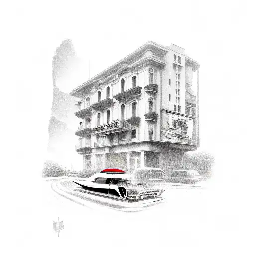 STREET IN LOS AGELES WITH A LOWRIDER  tattoo design idea