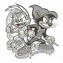 the Tazmanian Devil and Marvin the Martian looney tunes tattoo design idea