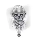 man holding up his left hand tattoo design idea