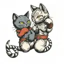 cats in boxing gloves   tattoo design idea