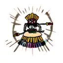 Aztec death tattoo design idea