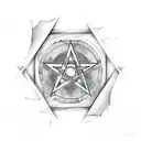 Pentagram with the circle around it that says "Rock and Roll Buckaroo" tattoo design idea