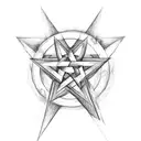 Pentagram with the circle around it that says "Rock and Roll Buckaroo" tattoo design idea