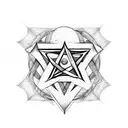 Pentagram with the circle around it that says Rock and Roll Buckaroo tattoo design idea