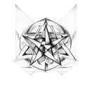 Pentagram with the circle around it that says Rock and Roll Buckaroo tattoo design idea