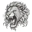 lion roaring  tattoo design idea