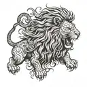 lion roaring  tattoo design idea