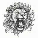 lion roaring  tattoo design idea