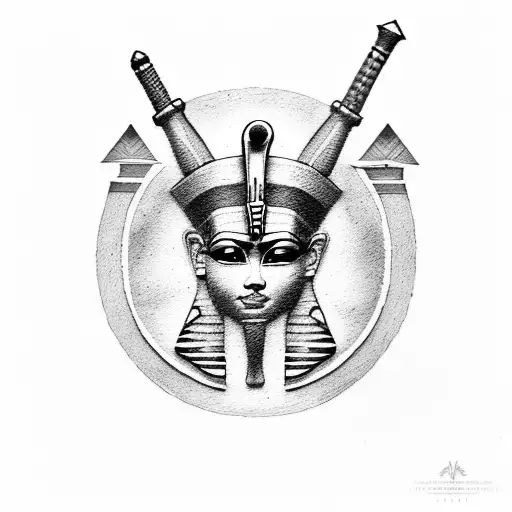 Egyptian hieroglyphics with ankh tattoo design idea