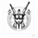 Egyptian hieroglyphics with ankh tattoo design idea