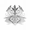 Egyptian hieroglyphics with ankh tattoo design idea