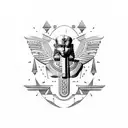 Egyptian hieroglyphics with ankh tattoo design idea