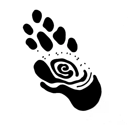 tiger paw eye  tattoo design idea