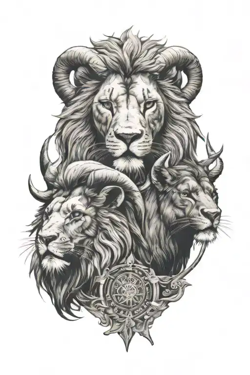 Leo and Capricorn tattoo design idea