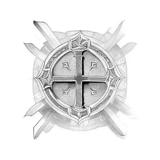 medieval cross  tattoo design idea