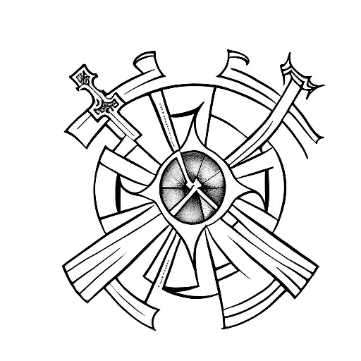 medieval cross  tattoo design idea