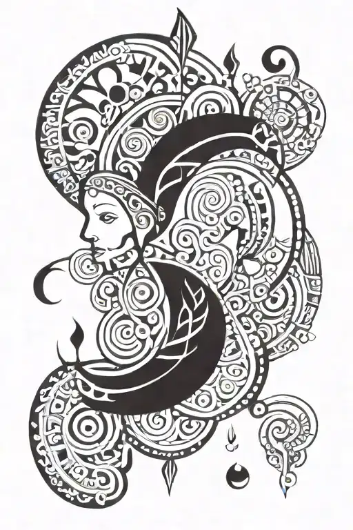 bipolar disorder related imagery tattoo design idea