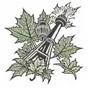 cn tower maple leafs lighting bolt striking tattoo design idea