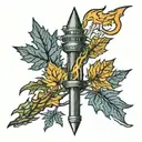 cn tower maple leafs lighting bolt striking tattoo design idea