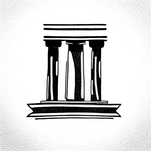 greek column tattoo design idea