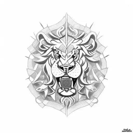 scottish rampant lion tattoo design idea