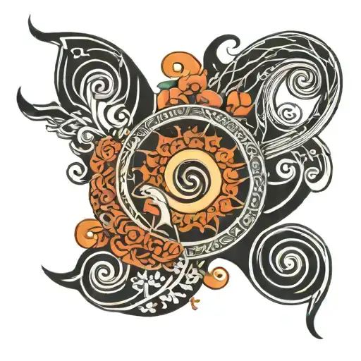fertility spiral goddess tattoo design idea