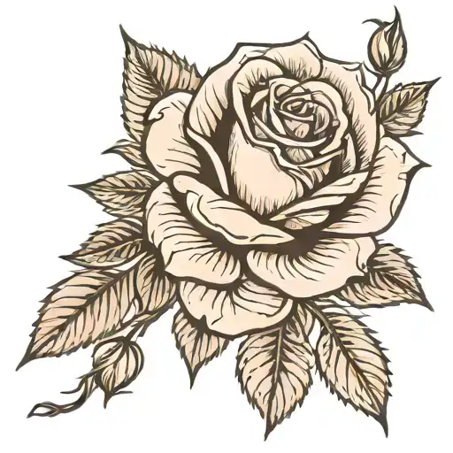 realistic rose tattoo tattoo design idea