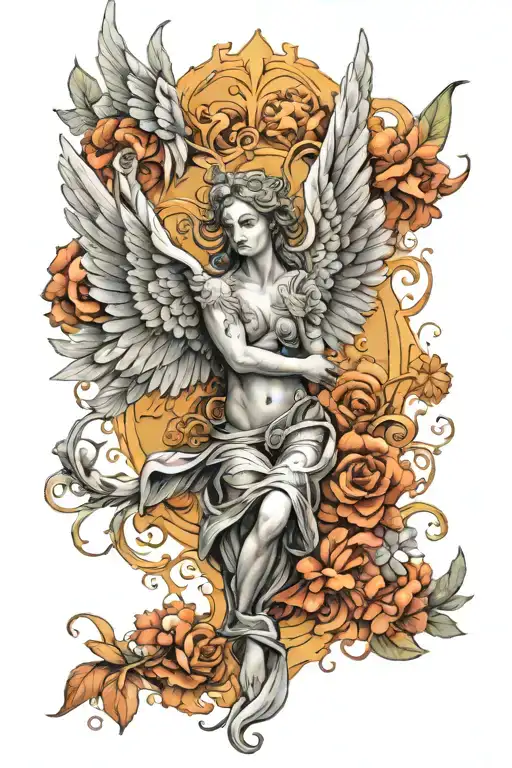 biblical seraphim  tattoo design idea
