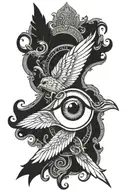 biblical seraphim eye tattoo design idea