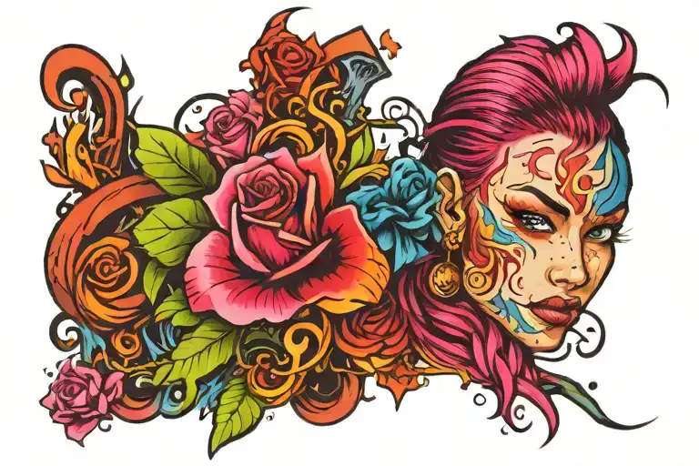 badass rina tattoo design idea