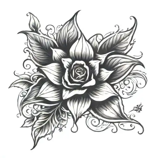 waffle flower tattoo design idea