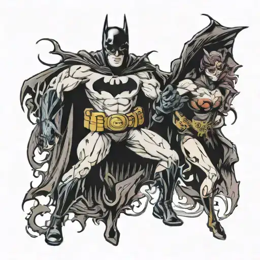Michelle Myers fighting batman tattoo design idea
