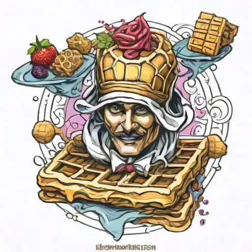 waffle man tattoo design idea